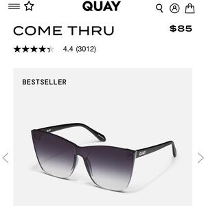 Quay Come Thru Black Gradient Sunglasses